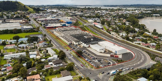 Future options for 80 Mt Wellington Highway - identified by a red border - include residential, retail, office, education or hotel development. Photo / Supplied