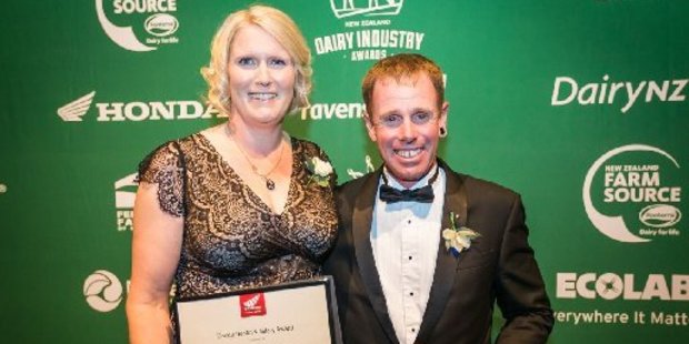 Johanna and Dion Bishell with their Honda Health and Safety Award.