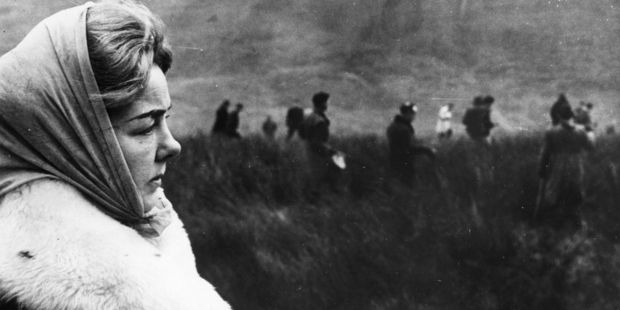 Ann Downey watching the police search Saddleworth Moors for the body of her daughter Lesley. Photo / Getty Images
