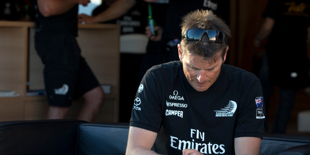 Dean Barker relaxes at the team's base after their loss to Oracle. Photo / Brett Phibbs