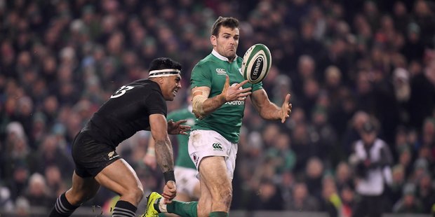 Former Northland captain Jared Payne now plays for Ireland - here he is in action against New Zealand.