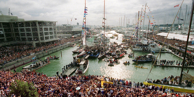 70,000 supporters flocked to the Americas Cup village for the presentation of the Americas Cup Trophy to Team New Zealand after they defeated Prada 50.