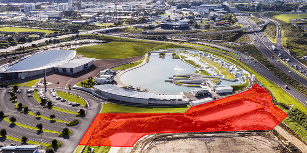 The approximate area of land for sale is indicated by the red shading. Photo / Supplied