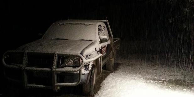 A light dusting of snow fell in Naseby overnight. Photo / Craig Sherson
