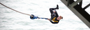 Kiwi daredevil Mike Heard tonight begins his world record attempt for the most bungy jumps in 24 hours, leaping off the Auckland Harbour Bridge. Photo /Michael Craig