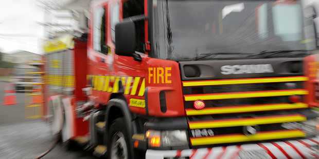 Six fire trucks were sent to fight a fire in Pukekohe this evening. Photo/Bevan Conley