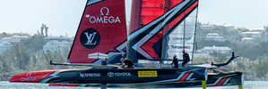 Emirates Team New Zealand practice before racing on day one of the challenger series for the America's Cup. Photo/Photosport