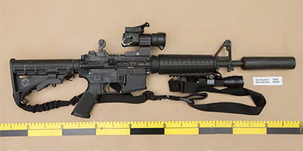The bullet richocheted off M4 rifle's scope into Constable Regan Mauheni's skull. Photo/Supplied.