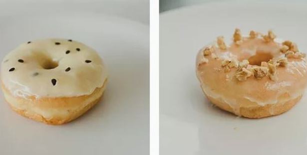 Passionfruit Dream and Maple Walnut are two "flavours of the month". Photo / Mamas Donuts