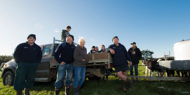 Owners and family members of Manawatu-based Flipps Organic Farm. Photo / Vanessa Wu