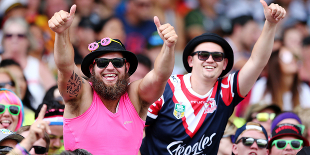Fans enjoying the atmosphere during NRL Auckland Nines. Photo/Photosport