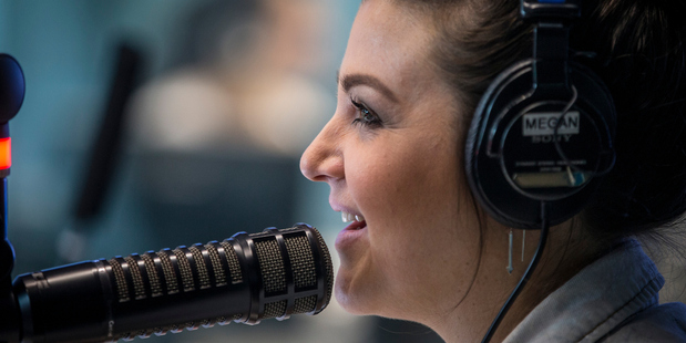 Megan Sellers in action with ZM's morning crew, Fletch and Vaughan. Photo/Michael Craig
