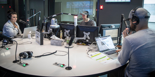 Fletch, Vaughan and Megan at work in the ZM studio. Photo/Michael Craig