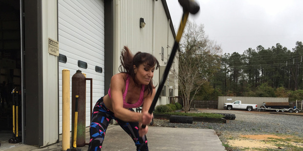 Jennifer demonstrates her unique workout activities. Photo / CATERS