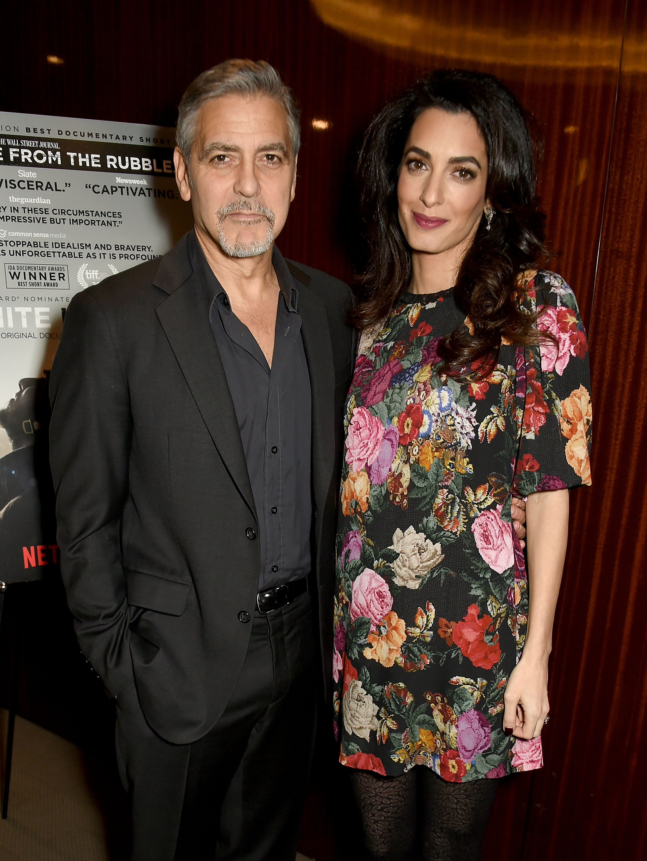 George Clooney and Amal Clooney attend the Netflix special screening and reception of The White Helmets. Photo / Getty