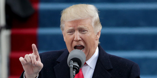 Trump delivers his inaugural address on the West Front of the U.S. Capitol. Photo / Getty Images