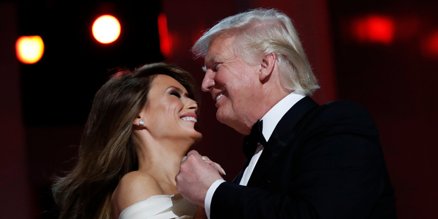 President Donald Trump dances with first lady Melania Trump at the Liberty Ball. Photo / AP
