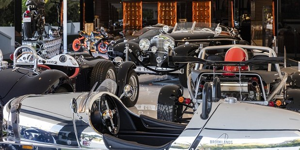 A garage filled with 12 luxury vehicles, including a $15-million-plus Von Krieger 1936 Mercedes 540 K Special Roadster. Photo / Bruce Makowsky/BAM Luxury Development