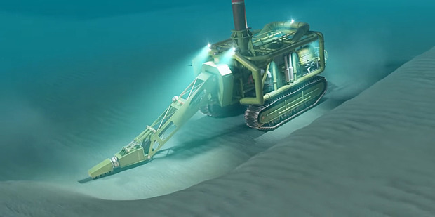 Extraction: Trans-Tasman Resources will use an undersea crawler to suck up ironsand from the seabed at a rate of up to 8000 tonnes an hour