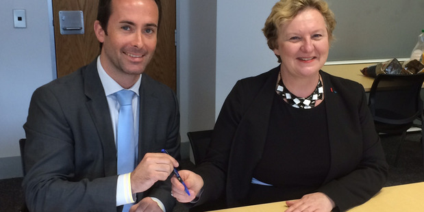 FNZCCI president Nadine Plet (right) and New Caledonia’s trade president Pierrick Maury. Photo / Supplied