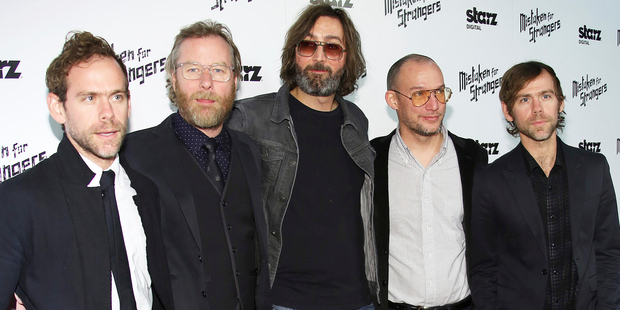 The National, from left, Bryce Dessner, Matt Berninger, Bryan Devendorf, Scott Devendorf, and Aaron Dessner. Photo/AP