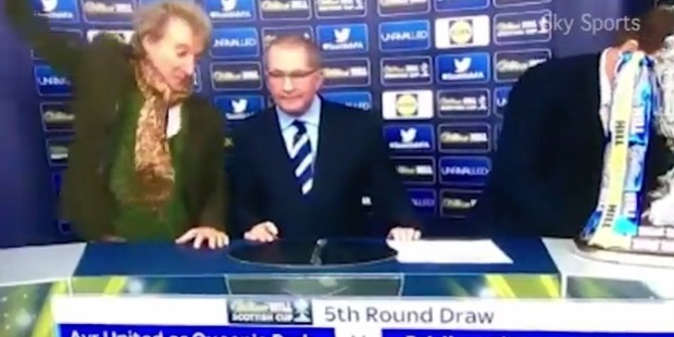 Rod Stewart' enthusiasm during the Scottish Cup draw has delighted fans.