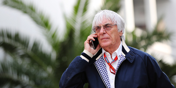 F1 supremo Bernie Ecclestone talks on the phone. Photo / Getty Images