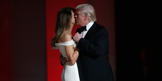 President Donald Trump dances with wife Melania Trump at the Liberty Inaugural Ball. Photo / Getty Images