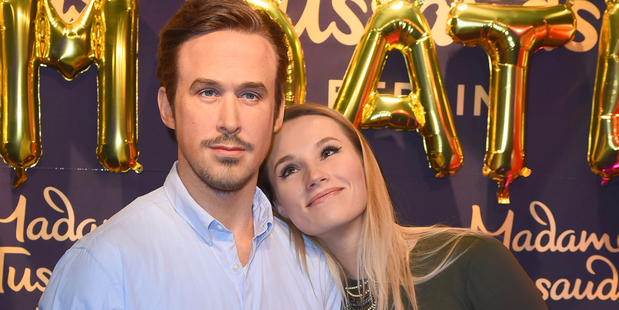 Fan Anna Hofbauer, with Ryan Gosling wax figure during the Ryan Gosling Wax Figure Unveiling At Madame Tussauds on January 23, 2017 in Berlin, Germany. Photo / Getty
