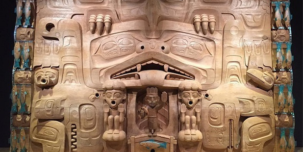 'The Dance Screen' by James Hart at the new Audain Art Museum in Whistler. Photo / Andrew Budreski
