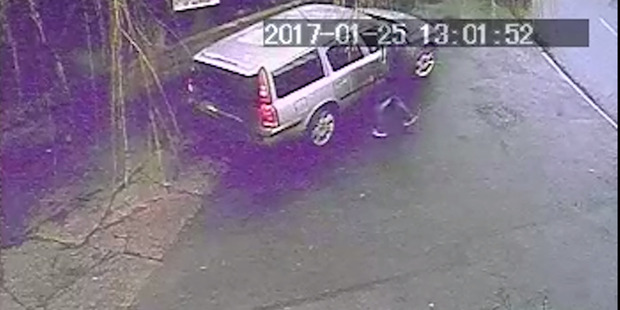 The man steals the Volvo station wagon.