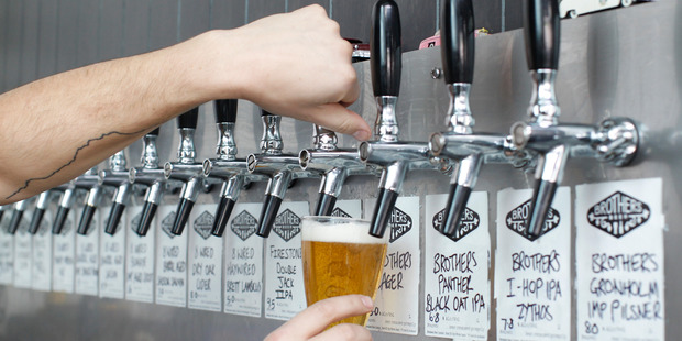 Brothers Beer shop, brewery and tasting lounge in Auckland draws in punters with over 200 flavours on offer. Photo / Richard Robinson