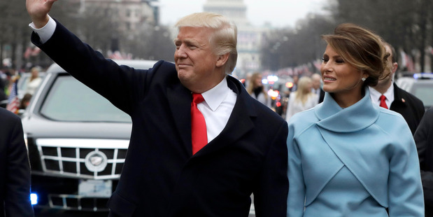 US President Donald Trump and first lady Melania Trump on inauguration day. Photo / Getty