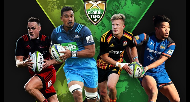 A promotional ad for the Brisbane 10s featuring All Blacks Israel Dagg, Jerome Kaino and Damian McKenzie.