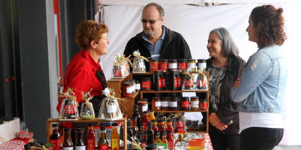 Pam Mearns' Due North delicacies stall at the Kia Ora Kaitaia Festival.