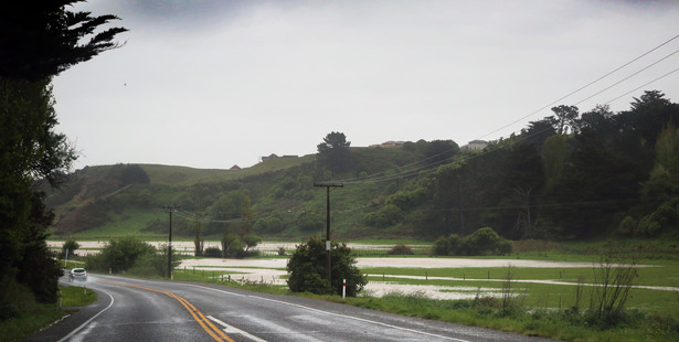 Consistent rain over the past week has cause slips and soggy ground across Whanganui. Photo/ Stuart Munro