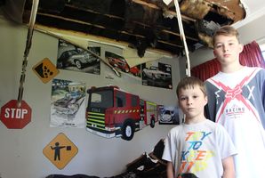 Cole's room was badly damaged in the fire.