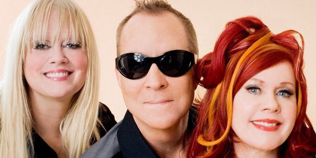 American new wave band The B-52s. Cindy Wilson, Fred Schneider and Kate Pierson.