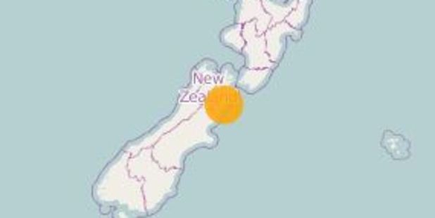 GeoNet later categorised the quake as "strong" in intensity and said it was at a depth of 16km. Photo / GeoNet