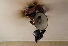 The fire spread through the roof quickly.