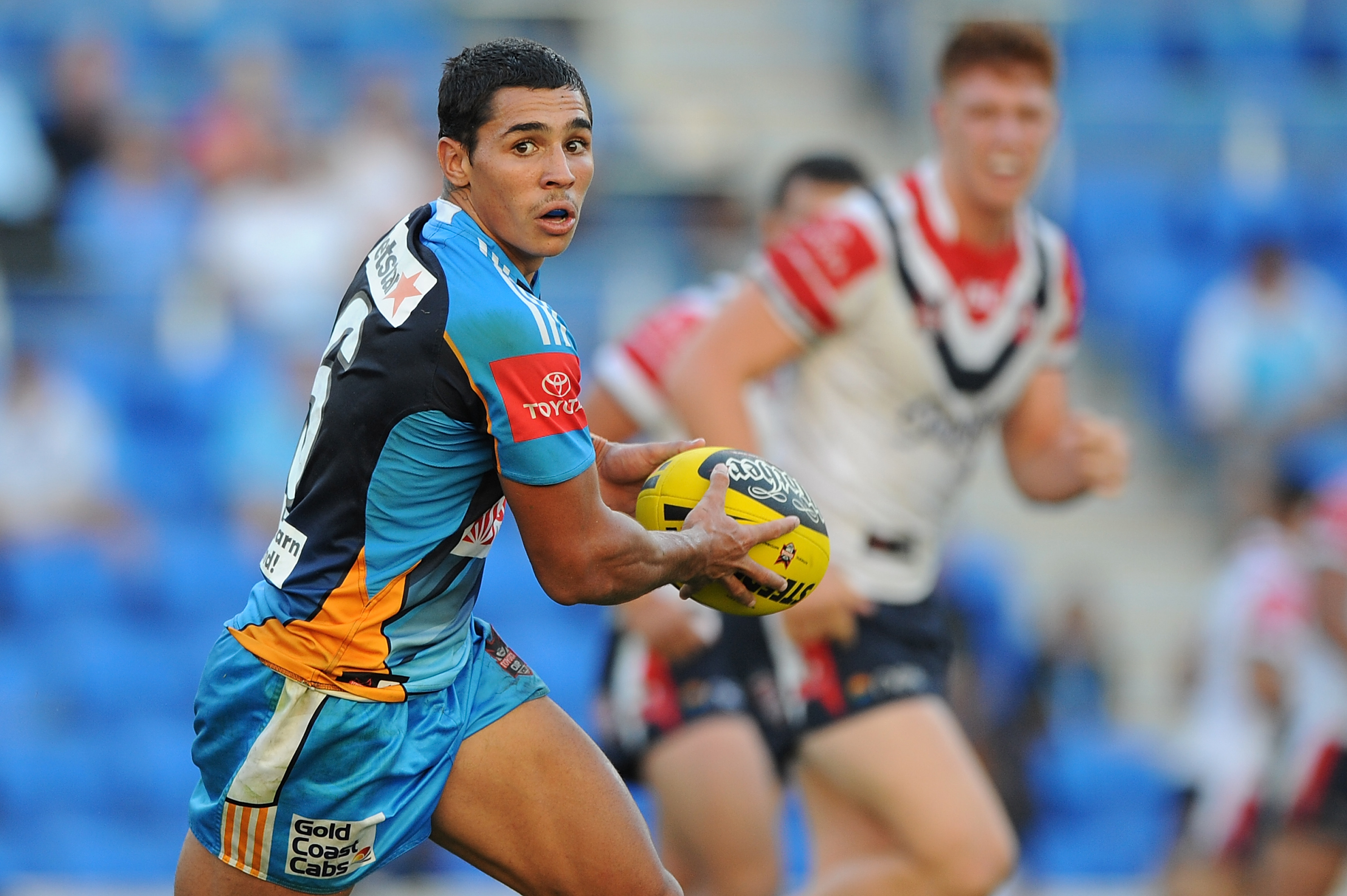 Jamal Fogarty in action for the Gold Coast Titans in 2012. Photo / Getty Images.