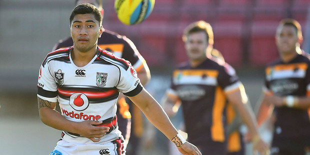 Ata Hingano of the Warriors is one of many exciting young prospects set to take the field at the Auckland NRL Nines this weekend. Photo / Getty Images.