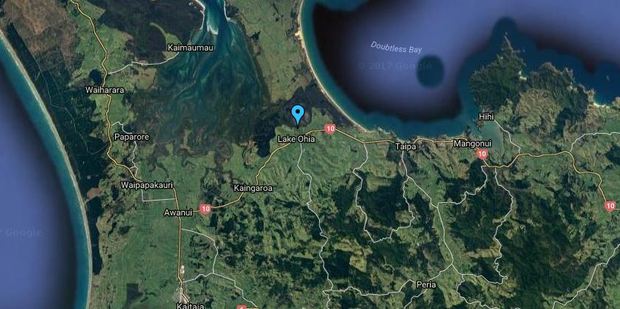 Fire has destroyed scrub at Lake Ohia in the Far North. Photo / via google maps