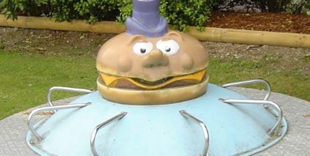 One Trade Me user recalled getting their head stuck under a Mayor McCheese roundabout. Photo / Trade Me