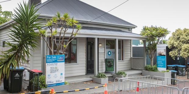 Number 96 Franklin Rd, Freemans Bay, which is for sale, is also protected as it allows views to the volcanic cone of Mt Eden. Photo / Greg Bowker
