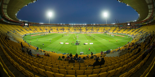 Last night at the World Rugby Sevens series at the Westpac Stadium in Wellington. Photo / John Cowpland / www.photosport.nz