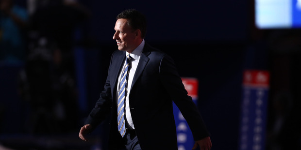 Peter Thiel on stage during the Republican National Convention in Cleveland, Ohio in 2016. Photo / AP