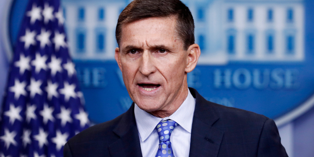 National Security Adviser Michael Flynn speaks during the daily news briefing at the White House this morning. Photo / AP