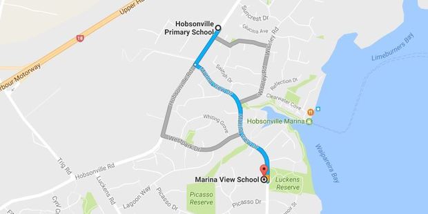 Hobsonville Primary and Marina View schools - the two schools affected by the letter. Photo / Google