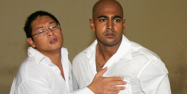 Andrew Chan and Myuran Sukumaran in a holding cell in 2006. Photo / Getty Images